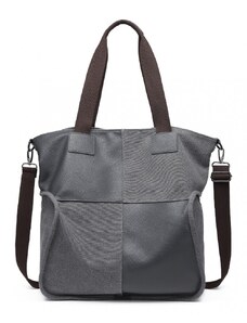 KONO dámská maxi taška na rameno s kontrastními panely EH2221 - 25L - šedá