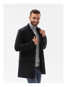 Ombre Clothing Pánský kabát BRETT černý