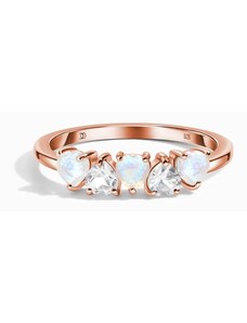 Royal Exklusive Royal Fashion prsten 14k zlato Vermeil GU-DR20559R-ROSEGOLD-MOONSTONE-TOPAZ