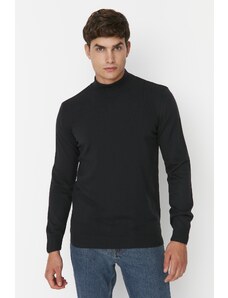 Trendyol Navy Blue Men's Slim Fit Half Turtleneck Basic Knitwear Sweater