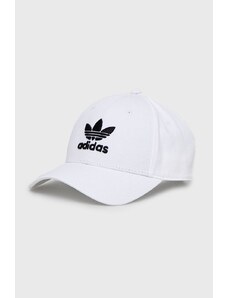 Bavlněná baseballová čepice adidas Originals bílá barva, s aplikací, FJ2545