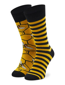 Žluté, pruhované ponožky | 20 kousků - GLAMI.cz