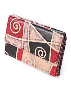 Dámská kožená peněženka Nivasaža N38-SNT-MGR barevná-červená