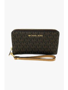 Michael Kors Jet set travel LG FLAT MF PHONE CASE dámská peněženka hnědá monogram