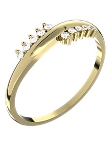 SOLUNA Luxusní zlatý prsten se zirkony DUORDO žluté zlato