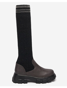 Mellisa Černé a hnědé vysoké boty pro ženy Alerpi- Footwear - Černá || Hnědá
