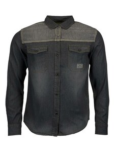 EKW Pánská džínová košile s dlouhým rukávem Feiler černo-šedá L