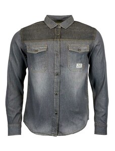 EKW Pánská džínová košile s dlouhým rukávem Feiler šedo-černá L
