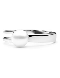 Stříbrný prsten s pravou bílou sladkovodní perlou Planet Shop