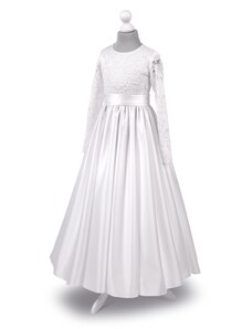 Dívčí šaty bílé s tylem Anna BZ - 027