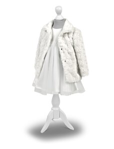 Dívčí luxusní kabátek bílá kožešinka MK10