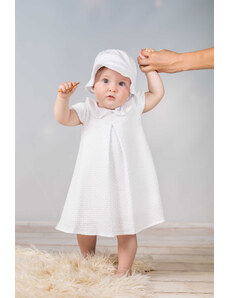 Dívčí šaty bílé s dlouhým rukávem Artex A129