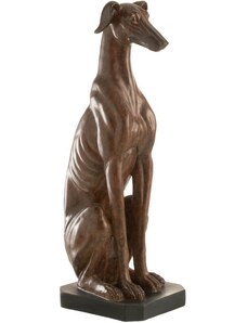 Hnědá dekorativní soška J-Line Greyhound 79,5 cm