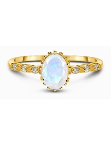 Royal Exklusive Royal Fashion prsten 14k zlato Vermeil GU-DR23095R-YELLOWGOLD-MOONSTONE-TOPAZ