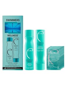 Malibu C Swimmers Wellness Set - šampon 266 ml + kondicionér 266 ml + Malibu Swimmers kúra 4x5 g