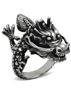 US Ocelový, patinovaný dámský prsten Ocel 316 - Animal Drak Carla