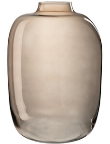 Světle hnědá skleněná váza J-Line Nogun 45 cm
