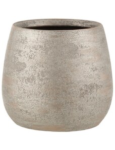 Stříbrný keramický květináč J-line Carama 23 cm