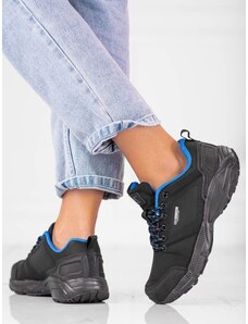 DK Krásné černé trekingové boty dámské bez podpatku