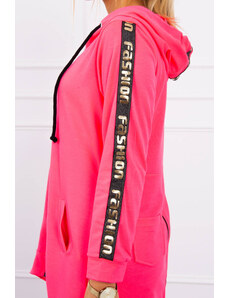 K-Fashion Mikina se zipem na zádech růžová neonová