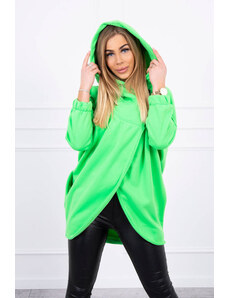 K-Fashion Bluza z krótkim suwakiem zielony neon