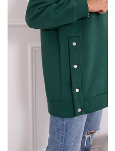 K-Fashion Zateplená mikina s patentkami tmavě zelená