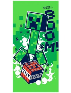 Jerry Fabrics Plážová osuška Minecraft - motiv TNT - 100% bavlna - 70 x 140 cm