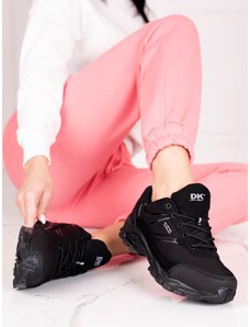 DK Trendy dámské trekingové boty černé bez podpatku
