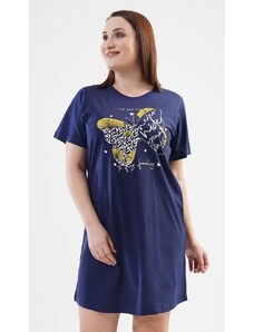 Vienetta Dámská noční košile s krátkým rukávem Melanie - tmavě modrá