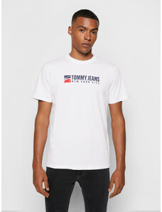 Tommy Jeans pánské bílé triko ENTRY ATHLETICS