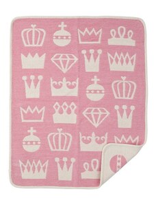 Klippan Švédsko Bavlněná dětská deka chenille Royal pink 70x90