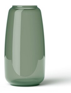 Lingby Porcelaen Dánsko Skleněná foukaná váza Lingby 1303 green H22