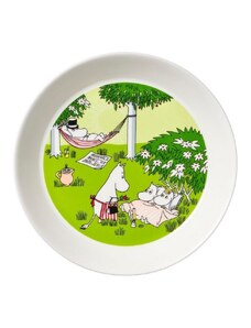 Arabia Finsko Porcelánový talířek Moomin Relaxing green 19cm
