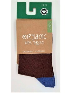 VNS Organic socks Dětské ponožky VNS Organic kids Plain brown blue