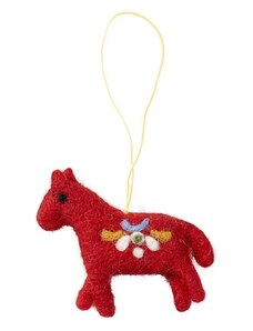 Klippan Švédsko Plstěná dekorace Horse red (kůň) 7x6