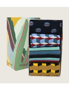 Thought Fashion UK Bavlněné ponožky Fun Geometric multi 4-set box 41-46