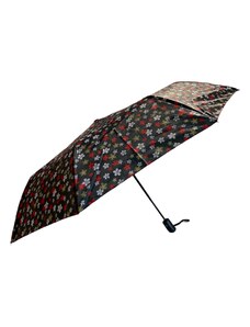 Swifts Skládací deštník s květinami černá 1114