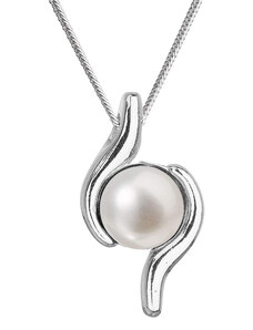 EVOLUTION GROUP Stříbrný náhrdelník s pravou říční perlou 22038.1 bílý