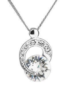 EVOLUTION GROUP Stříbrný náhrdelník s krystaly Preciosa bílý kulatý 32048.1 crystal