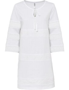bonprix Šaty s dírkovanou výšivkou Bílá