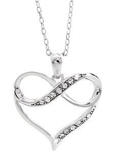 JSB Stříbrný náhrdelník se Swarovski Elements srdce Krystal