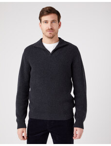 Svetr Wrangler HALF ZIP KNIT DARK GREY MELEE