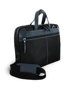 Arwel Kožená business taška na notebook - černomodrá