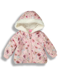 Cutey Couture Kojenecká zimní bunda růžová s květy 0-2 roky