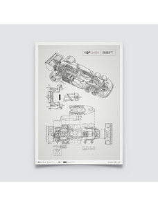 Automobilist Posters | Giorgio Piola - Technical Drawings - Tyrrell P34B - 1977 | Unlimited Edition