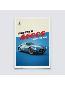 Automobilist Posters | Maserati A6GCS Berlinetta - 1954 - Blue | Limited Edition