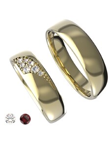 Aranys Zlaté snubní prsteny, Zlato Au 585/1000, Granát