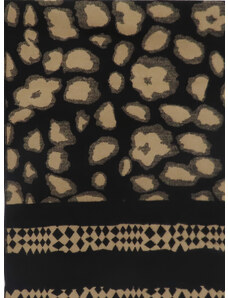 Bavlissimo Pánská šála 185 x 35 cm vzorovaná černá a hnědá