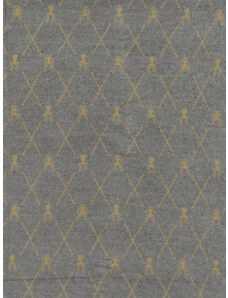 Bavlissimo Pánská šála 185 x 35 cm vzorovaná šedá a žlutá