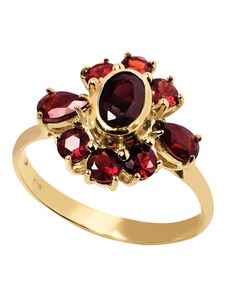 Zlatý 14kt prsten s Granátem Planet Shop